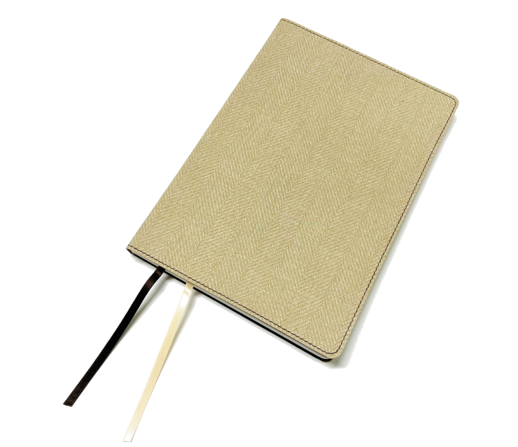 Tweed Notizbuch Beige
