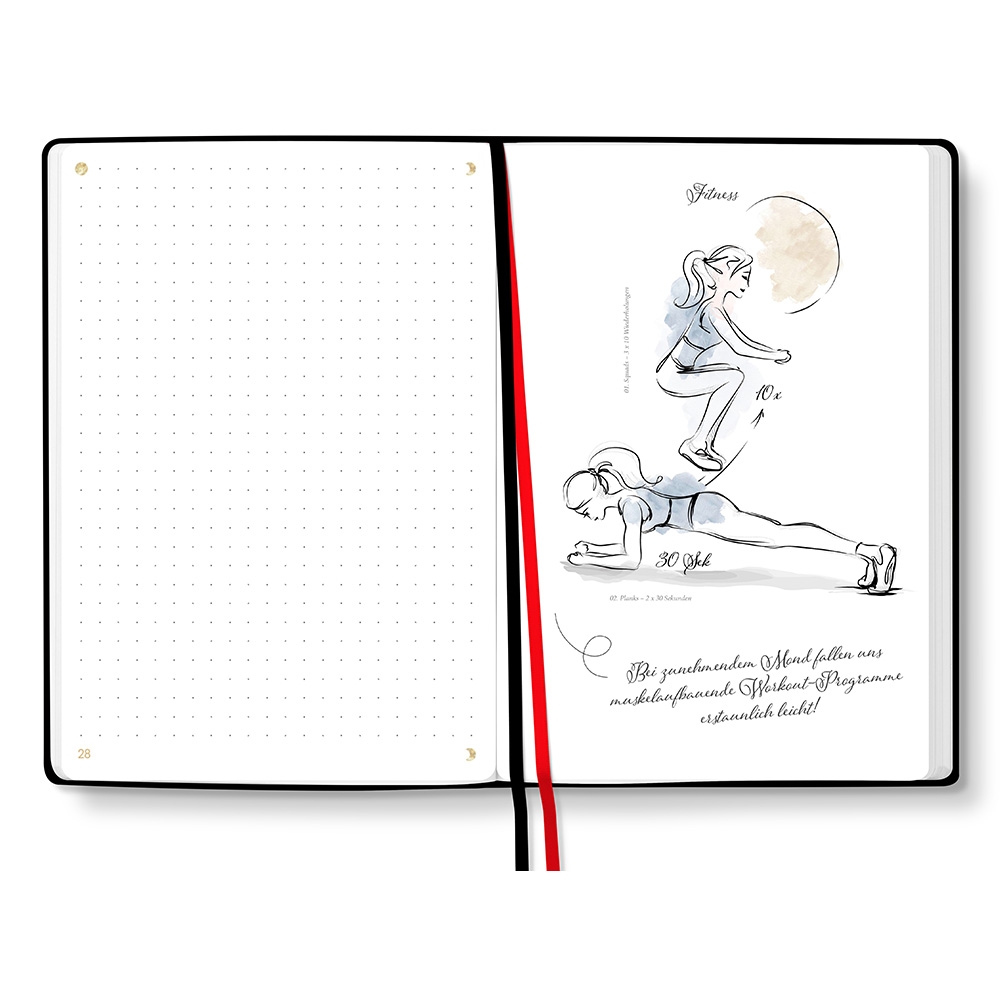 Notizbuch Mit Mondtipps Und Illustrierten Seiten Kalendermacher Shop B2c