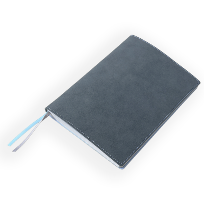 Alcantara Notizbuch Anthrazit (Hellblau)